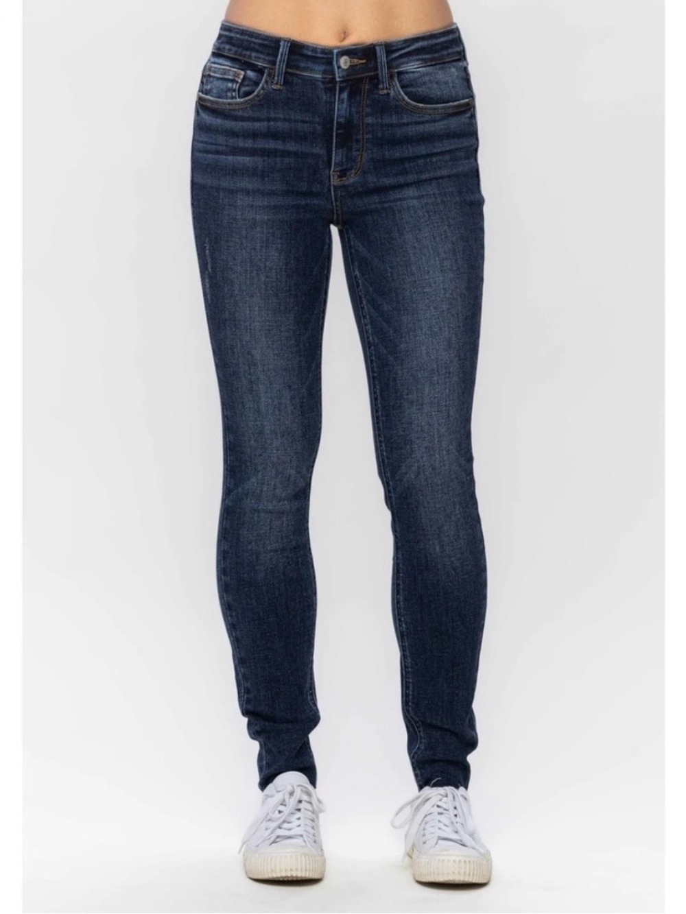 NWT Judy Blue Mid Rise Vintage Raw Hem Skinny Jeans size 24W